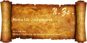 Nekola Zsigmond névjegykártya